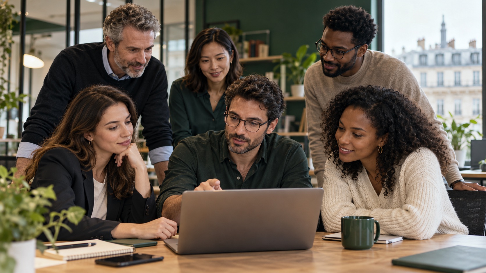 Illustration de professionnels IT aux profils variés travaillant ensemble